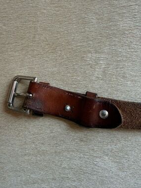 Polo by Ralph Lauren Brown Leather Men’s Belt with Silver Buckle